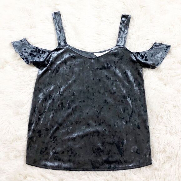 LC Lauren Conrad Runway Grey Velvet Top Size XS - Picture 1 of 7